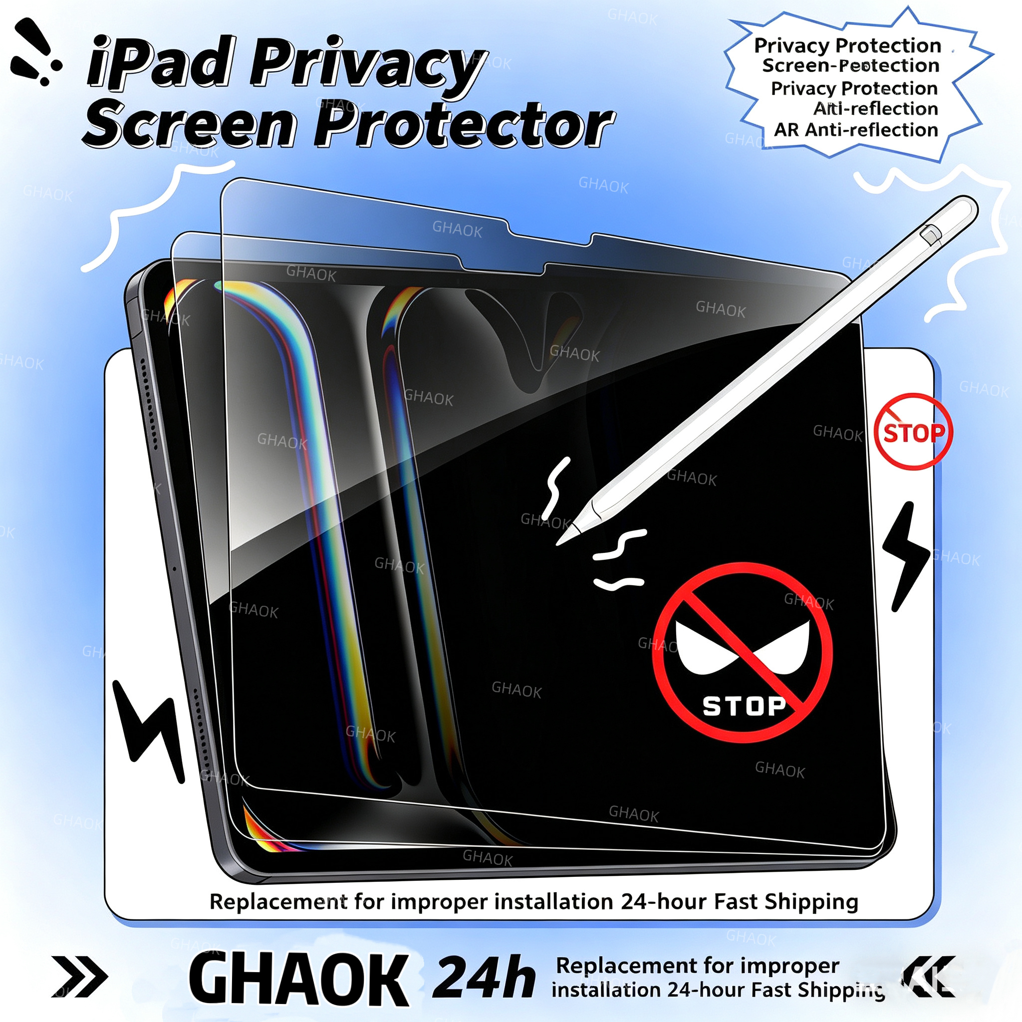 Matte Anti Glare Screen - 2 Way Privacy Anti-Spy Screen Protector