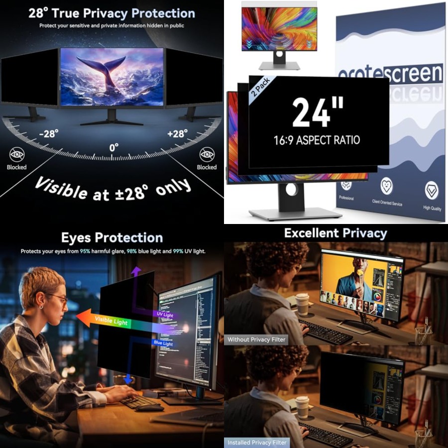 [2-Pack] 24 Inch Computer Priv - огляд і ціна Privacy Filter 2Pack