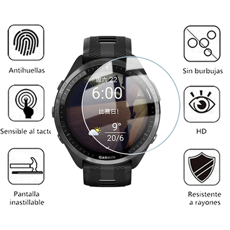Tempered Glass For Garmin Fore - огляд і ціна Tempered Glass Screen 9H