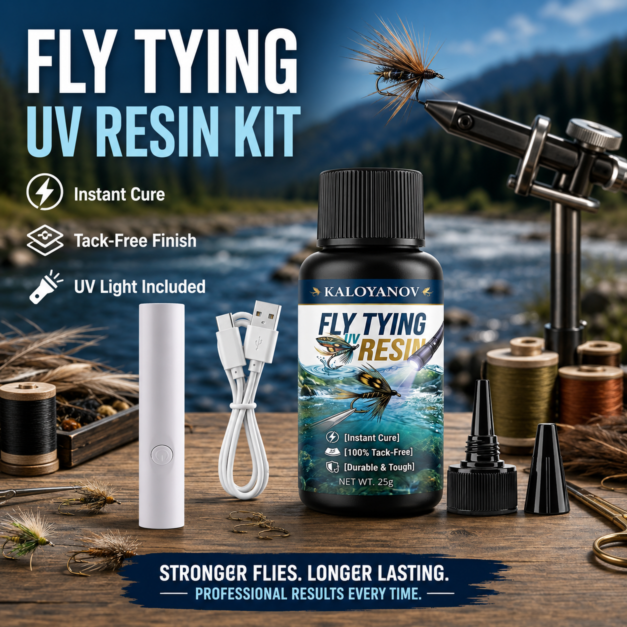 UV Resin Fly Tying Kit with US - огляд і ціна Liquid Uv Glue Kit