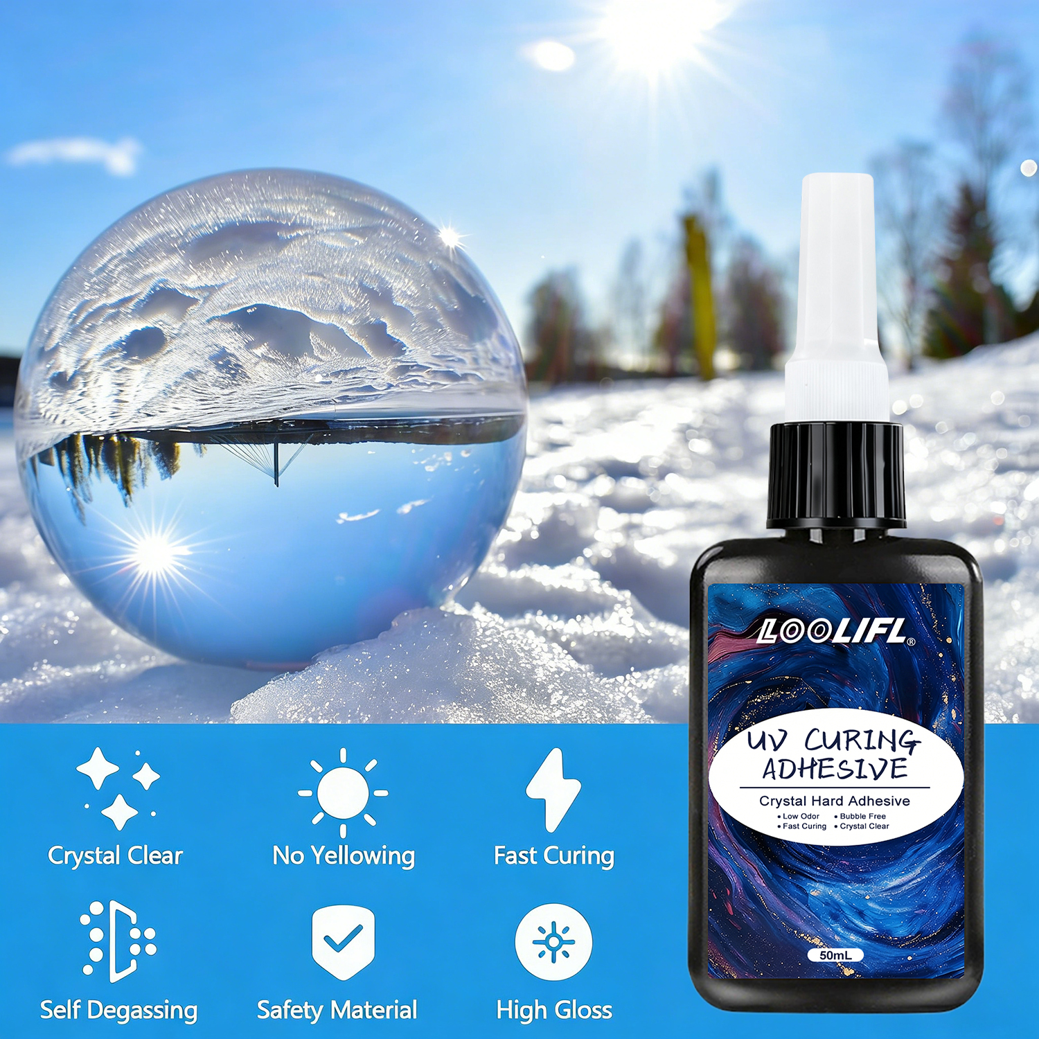 LOOLIFL 50ML UV Resin Kit with - огляд і ціна Liquid Uv Glue Kit