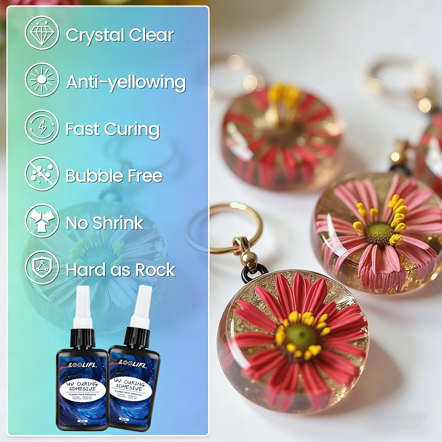 LOOLIFL 50ML UV Resin Kit with - огляд і ціна Liquid Uv Glue Kit