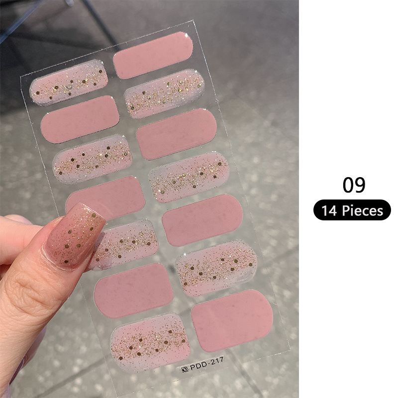 Baking-free Pink Nail Stickers - огляд і ціна Full Cover Adhesive